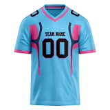 Custom Unisex Light Blue & Black Pattern Football Jersey