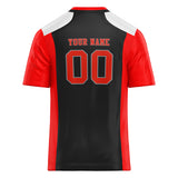 Custom Unisex Black & Red Pattern Football Jersey