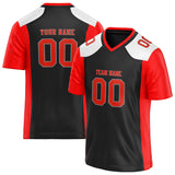 Custom Unisex Black & Red Pattern Football Jersey