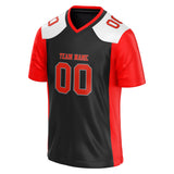 Custom Unisex Black & Red Pattern Football Jersey