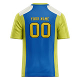 Custom Unisex Blue & Yellow Green Pattern Football Jersey