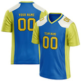 Custom Unisex Blue & Yellow Green Pattern Football Jersey