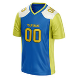 Custom Unisex Blue & Yellow Green Pattern Football Jersey