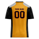 Custom Unisex Gold & Black Pattern Football Jersey