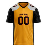 Custom Unisex Gold & Black Pattern Football Jersey