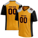 Custom Unisex Gold & Black Pattern Football Jersey