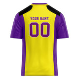 Custom Unisex Yellow & Purple Pattern Football Jersey