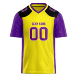 Custom Unisex Yellow & Purple Pattern Football Jersey