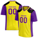 Custom Unisex Yellow & Purple Pattern Football Jersey