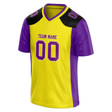 Custom Unisex Yellow & Purple Pattern Football Jersey