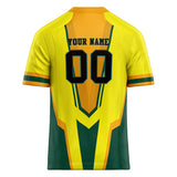 Custom Unisex Yellow & Kelly Green Pattern Football Jersey