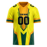 Custom Unisex Yellow & Kelly Green Pattern Football Jersey