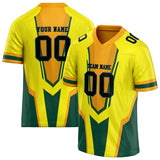 Custom Unisex Yellow & Kelly Green Pattern Football Jersey