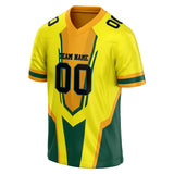 Custom Unisex Yellow & Kelly Green Pattern Football Jersey