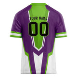 Custom Unisex Purple & White Pattern Football Jersey