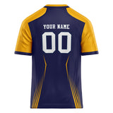 Custom Unisex Purple & Gold Pattern Football Jersey