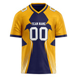 Custom Unisex Purple & Gold Pattern Football Jersey