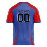 Custom Unisex Blue & Red Pattern Football Jersey