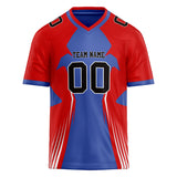 Custom Unisex Blue & Red Pattern Football Jersey