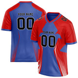 Custom Unisex Blue & Red Pattern Football Jersey