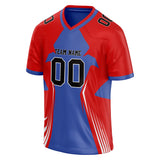 Custom Unisex Blue & Red Pattern Football Jersey