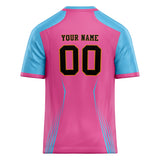 Custom Unisex Pink & Blue Pattern Football Jersey