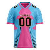 Custom Unisex Pink & Blue Pattern Football Jersey