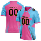 Custom Unisex Pink & Blue Pattern Football Jersey