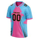 Custom Unisex Pink & Blue Pattern Football Jersey