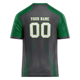 Custom Unisex Gray & Green Pattern Football Jersey