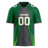 Custom Unisex Gray & Green Pattern Football Jersey