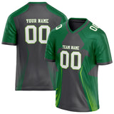 Custom Unisex Gray & Green Pattern Football Jersey