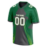 Custom Unisex Gray & Green Pattern Football Jersey