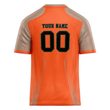 Custom Unisex Orange & Light Brown Pattern Football Jersey