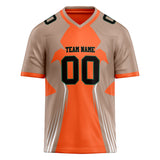 Custom Unisex Orange & Light Brown Pattern Football Jersey