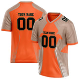 Custom Unisex Orange & Light Brown Pattern Football Jersey