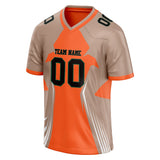 Custom Unisex Orange & Light Brown Pattern Football Jersey