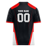 Custom Unisex Black & Red Pattern Football Jersey