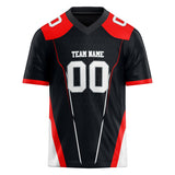 Custom Unisex Black & Red Pattern Football Jersey