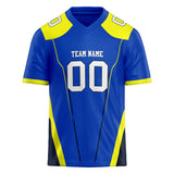 Custom Unisex Blue & Yellow Pattern Football Jersey