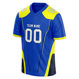 Custom Unisex Blue & Yellow Pattern Football Jersey