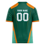 Custom Unisex Kelly Green & Orange Pattern Football Jersey