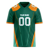 Custom Unisex Kelly Green & Orange Pattern Football Jersey