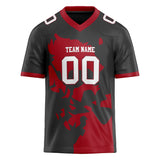 Custom Unisex Gray & Red Pattern Football Jersey