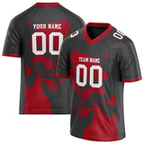 Custom Unisex Gray & Red Pattern Football Jersey