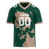 Custom Unisex Kelly Green & Light Brown Pattern Football Jersey