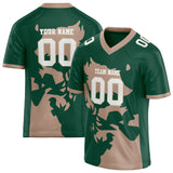 Custom Unisex Kelly Green & Light Brown Pattern Football Jersey