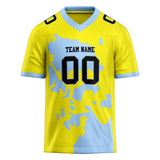 Custom Unisex Yellow & Light Blue Pattern Football Jersey