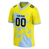 Custom Unisex Yellow & Light Blue Pattern Football Jersey