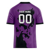 Custom Unisex Purple & Black Pattern Football Jersey